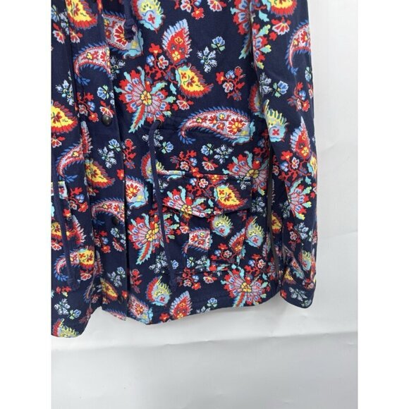 Levi's Women’s Paisley Floral Hooded Zip/Snap Utility Jacket Size Small Colorful - Picture 12 of 12